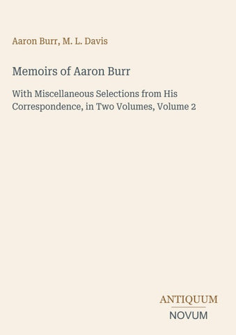 Memoirs of Aaron Burr