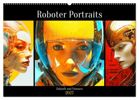Roboter Portraits. Zukunft und Visionen (Wandkalender 2027 DIN A2 quer), CALVENDO Monatskalender