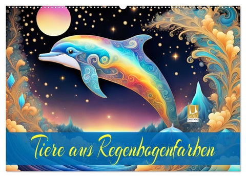 Tiere aus Regenbogenfarben (Wandkalender 2027 DIN A2 quer), CALVENDO Monatskalender