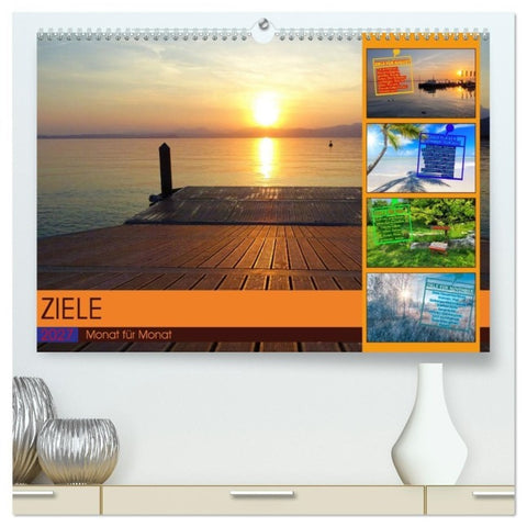 ZIELE Monat für Monat (hochwertiger Premium Wandkalender 2027 DIN A2 quer), Kunstdruck in Hochglanz