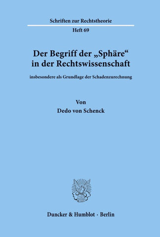Der Begriff der "Sphäre' in der Rechtswissenschaft insbesondere als Grundlage der Schadenzurechnung.
