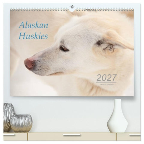 Alaskan Huskies (hochwertiger Premium Wandkalender 2027 DIN A2 quer), Kunstdruck in Hochglanz