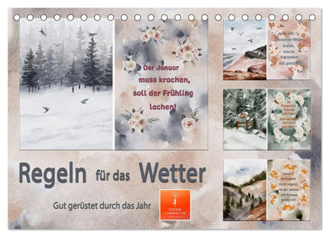 Regeln für das Wetter (Tischkalender 2026 DIN A5 quer), CALVENDO Monatskalender
