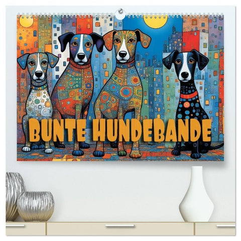 Bunte Hundebande (hochwertiger Premium Wandkalender 2027 DIN A2 quer), Kunstdruck in Hochglanz