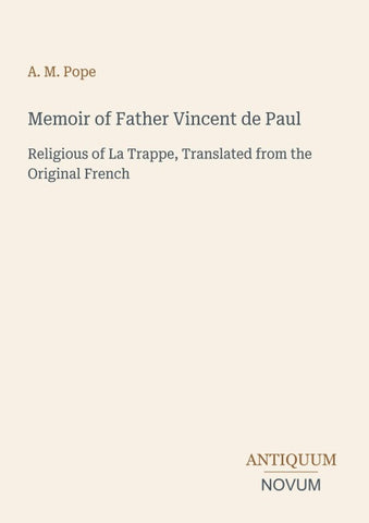 Memoir of Father Vincent de Paul
