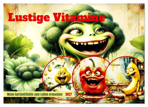 Lustige Vitamine (Wandkalender 2027 DIN A2 quer), CALVENDO Monatskalender