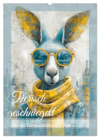 Tierisch geschniegelt (Wandkalender 2027 DIN A2 hoch), CALVENDO Monatskalender
