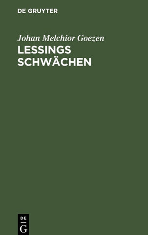 Leßings Schwächen