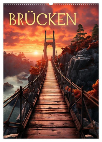Brücken (Wandkalender 2027 DIN A2 hoch), CALVENDO Monatskalender