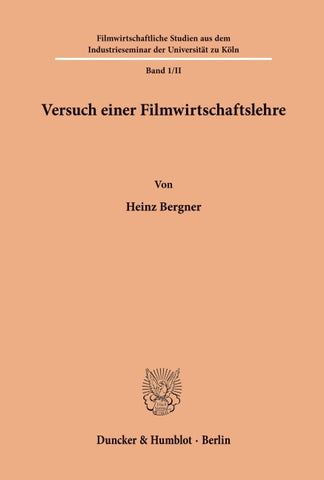 Versuch einer Filmwirtschaftslehre.