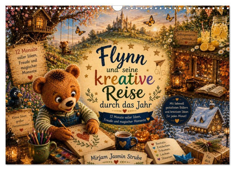 Flynn und seine kreative Reise durch das Jahr (Wandkalender 2027 DIN A3 quer), CALVENDO Monatskalender