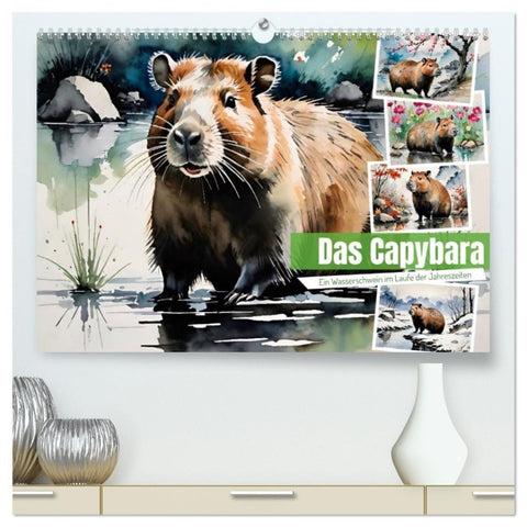 Das Capybara (hochwertiger Premium Wandkalender 2027 DIN A2 quer), Kunstdruck in Hochglanz