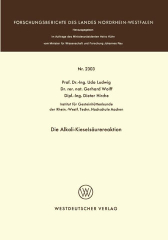 Die Alkali-Kieselsäurereaktion
