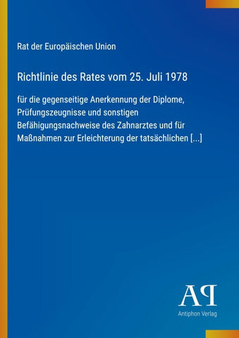Richtlinie des Rates vom 25. Juli 1978