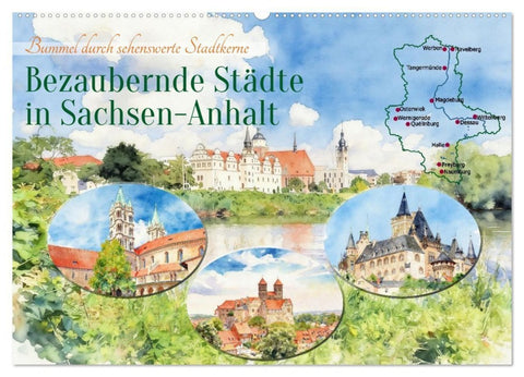 Bezaubernde Städte in Sachsen-Anhalt (Wandkalender 2027 DIN A2 quer), CALVENDO Monatskalender