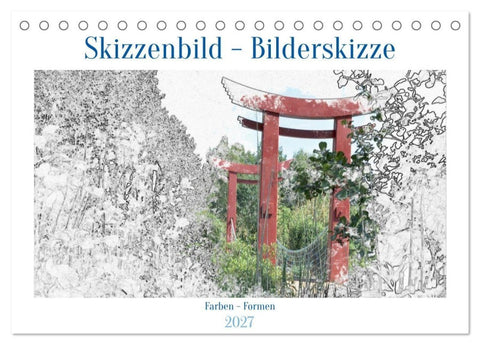 Skizzenbilder - Bilderskizzen (Tischkalender 2027 DIN A5 quer), CALVENDO Monatskalender