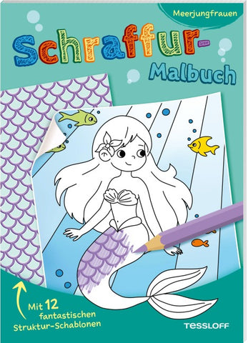 Schraffur-Malbuch. Meerjungfrauen