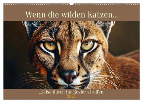 Wenn die wilden Katzen leise durch ihr Revier streifen (Wandkalender 2027 DIN A2 quer), CALVENDO Monatskalender