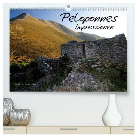 Peloponnes Impressionen / 2026 (hochwertiger Premium Wandkalender 2026 DIN A2 quer), Kunstdruck in Hochglanz
