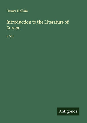 Introduction to the Literature of Europe