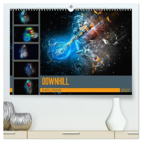 Downhill Explosion (hochwertiger Premium Wandkalender 2027 DIN A2 quer), Kunstdruck in Hochglanz
