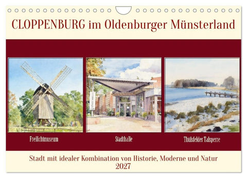 Cloppenburg im Oldenburger Münsterland (Wandkalender 2027 DIN A4 quer), CALVENDO Monatskalender