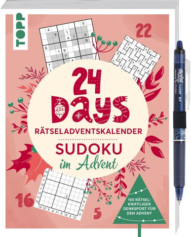 24 DAYS RÄTSELADVENTSKALENDER – Sudoku im Advent. Mit original PILOT Stift!