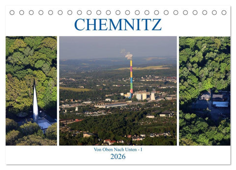Chemnitz - Von Oben Nach Unten (Tischkalender 2026 DIN A5 quer), CALVENDO Monatskalender