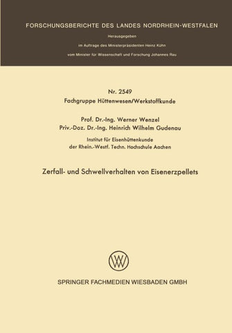 Zerfall- und Schwellverhalten von Eisenerzpellets