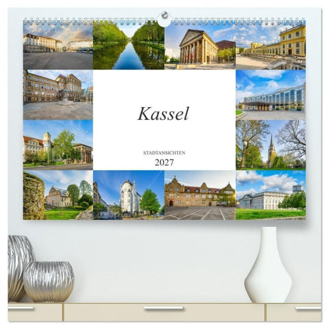 Kassel Stadtansichten (hochwertiger Premium Wandkalender 2027 DIN A2 quer), Kunstdruck in Hochglanz