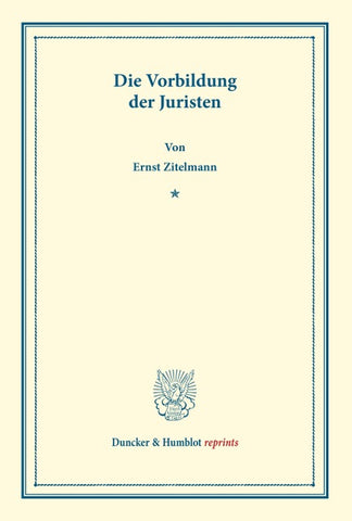 Die Vorbildung der Juristen