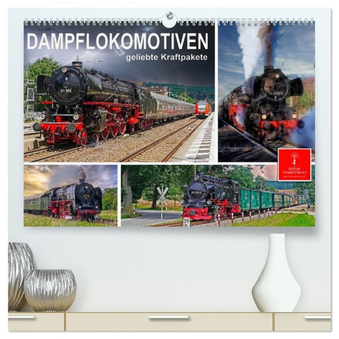 Dampflokomotiven - geliebte Kraftpakete (hochwertiger Premium Wandkalender 2027 DIN A2 quer), Kunstdruck in Hochglanz