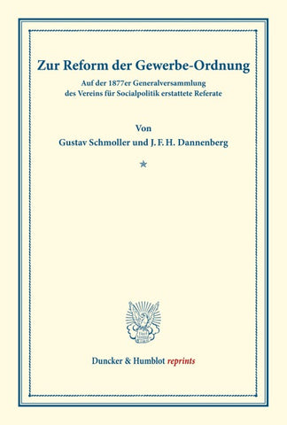 Zur Reform der Gewerbe-Ordnung.