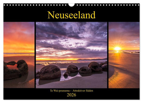 Neuseeland - Attraktiver Süden (Wandkalender 2026 DIN A3 quer), CALVENDO Monatskalender