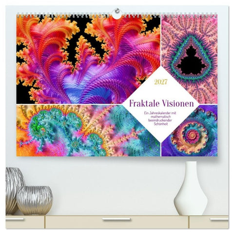 Fraktale Visionen (hochwertiger Premium Wandkalender 2027 DIN A2 quer), Kunstdruck in Hochglanz