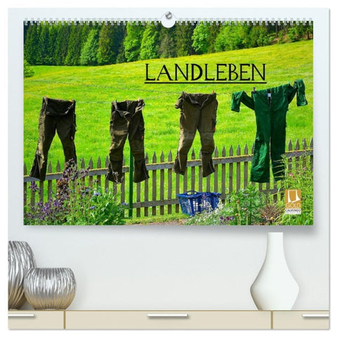Landleben (hochwertiger Premium Wandkalender 2026 DIN A2 quer), Kunstdruck in Hochglanz