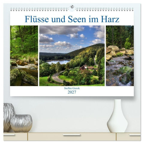 Flüsse und Seen im Harz (hochwertiger Premium Wandkalender 2027 DIN A2 quer), Kunstdruck in Hochglanz