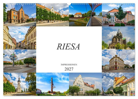 Riesa Impressionen (Wandkalender 2027 DIN A2 quer), CALVENDO Monatskalender