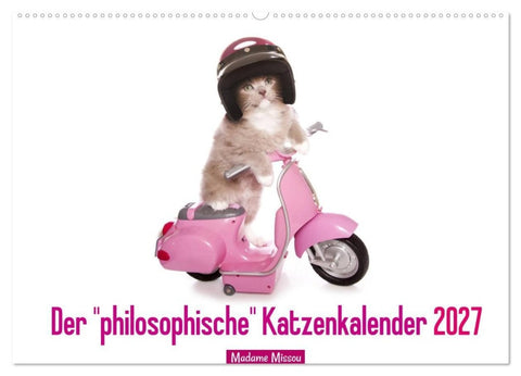 Der "philosophische" Katzenkalender 2027 (Wandkalender 2027 DIN A2 quer), CALVENDO Monatskalender