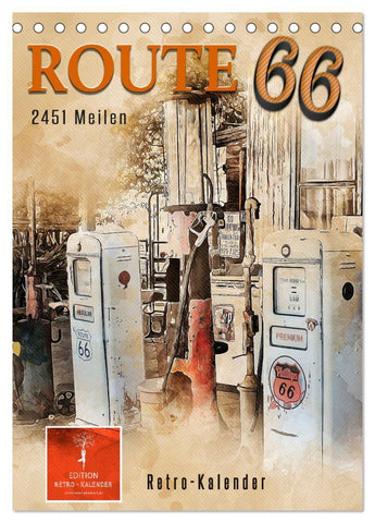 Route 66 - 2451 Meilen (Tischkalender 2027 DIN A5 hoch), CALVENDO Monatskalender