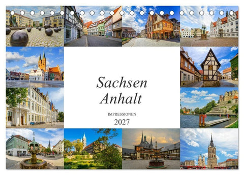 Sachsen Anhalt Impressionen (Tischkalender 2027 DIN A5 quer), CALVENDO Monatskalender
