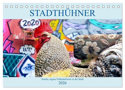 Stadthühner (Tischkalender 2026 DIN A5 quer), CALVENDO Monatskalender