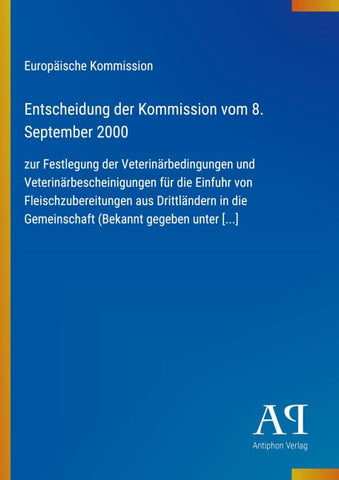 Entscheidung der Kommission vom 8. September 2000