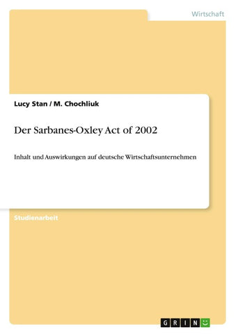 Der Sarbanes-Oxley Act of 2002
