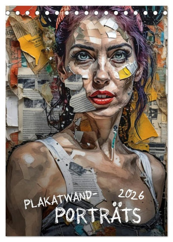 Plakatwand-Porträts (Tischkalender 2026 DIN A5 hoch), CALVENDO Monatskalender
