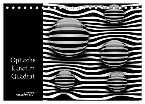Optische Kunst im Quadrat (Tischkalender 2026 DIN A5 quer), CALVENDO Monatskalender