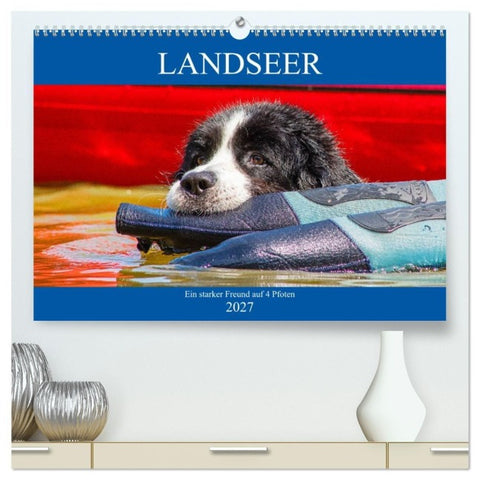 Landseer - Ein starker Freund auf 4 Pfoten (hochwertiger Premium Wandkalender 2027 DIN A2 quer), Kunstdruck in Hochglanz
