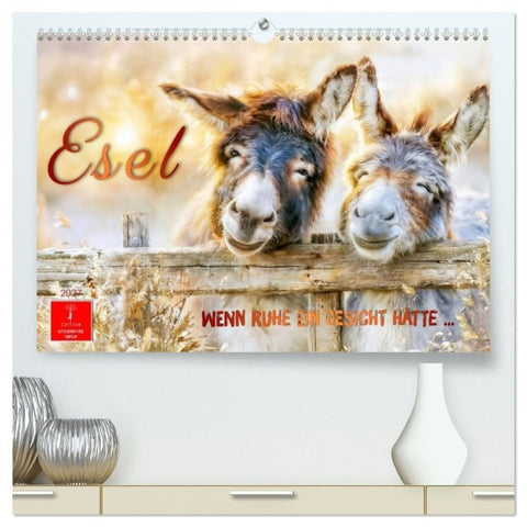 Esel - Wenn Ruhe ein Gesicht hätte (hochwertiger Premium Wandkalender 2027 DIN A2 quer), Kunstdruck in Hochglanz