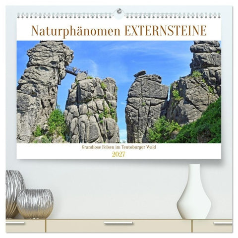 Naturphänomen Externsteine (hochwertiger Premium Wandkalender 2027 DIN A2 quer), Kunstdruck in Hochglanz