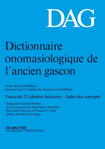 Dictionnaire onomasiologique de l’ancien gascon (DAG). Fascicule 23